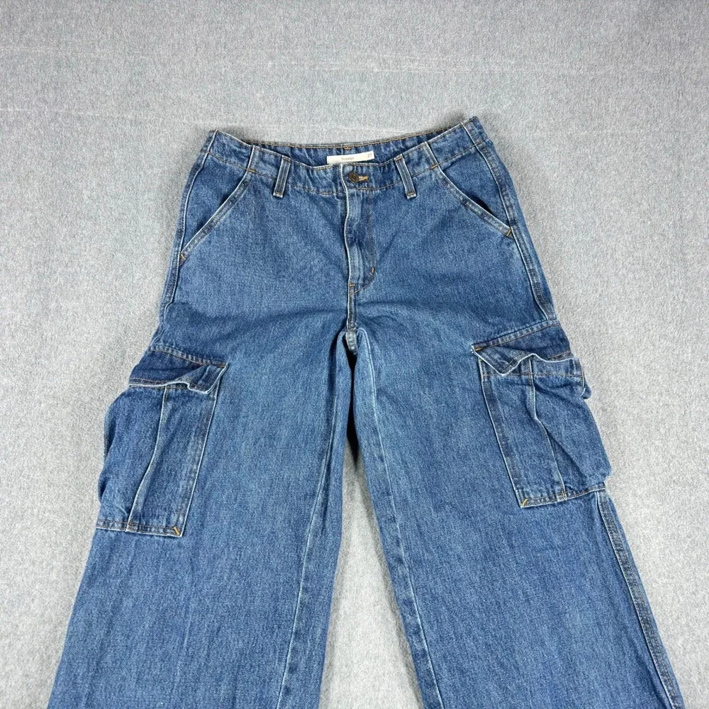 Levis 94 Baggy‎ Jeans Mens 32 Denim Cargo Carpenter Pockets Drawstring Pants